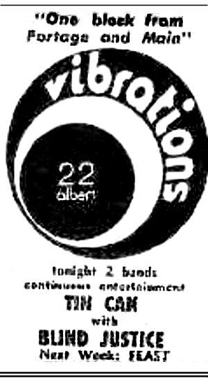 Newspaper Advertisement for
                              Vibrations Night Club