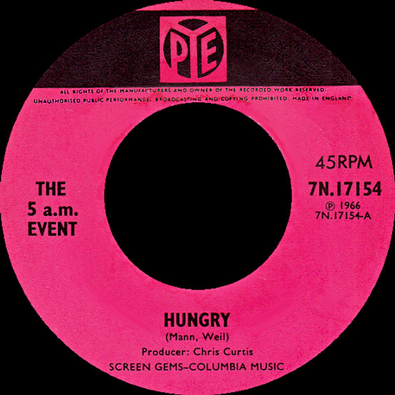 Hungry 45 RPM
                                on Pye Records