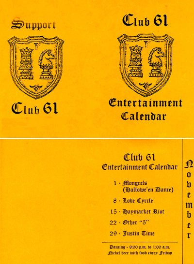 Club 61 Calendar