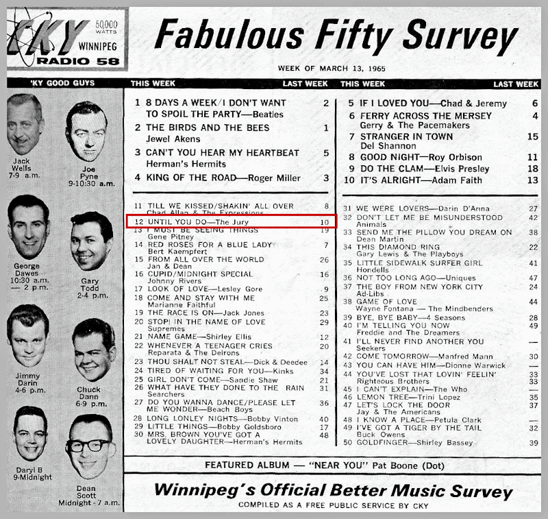 CKY Fabulous Fifty Survey March
                              13, 1965