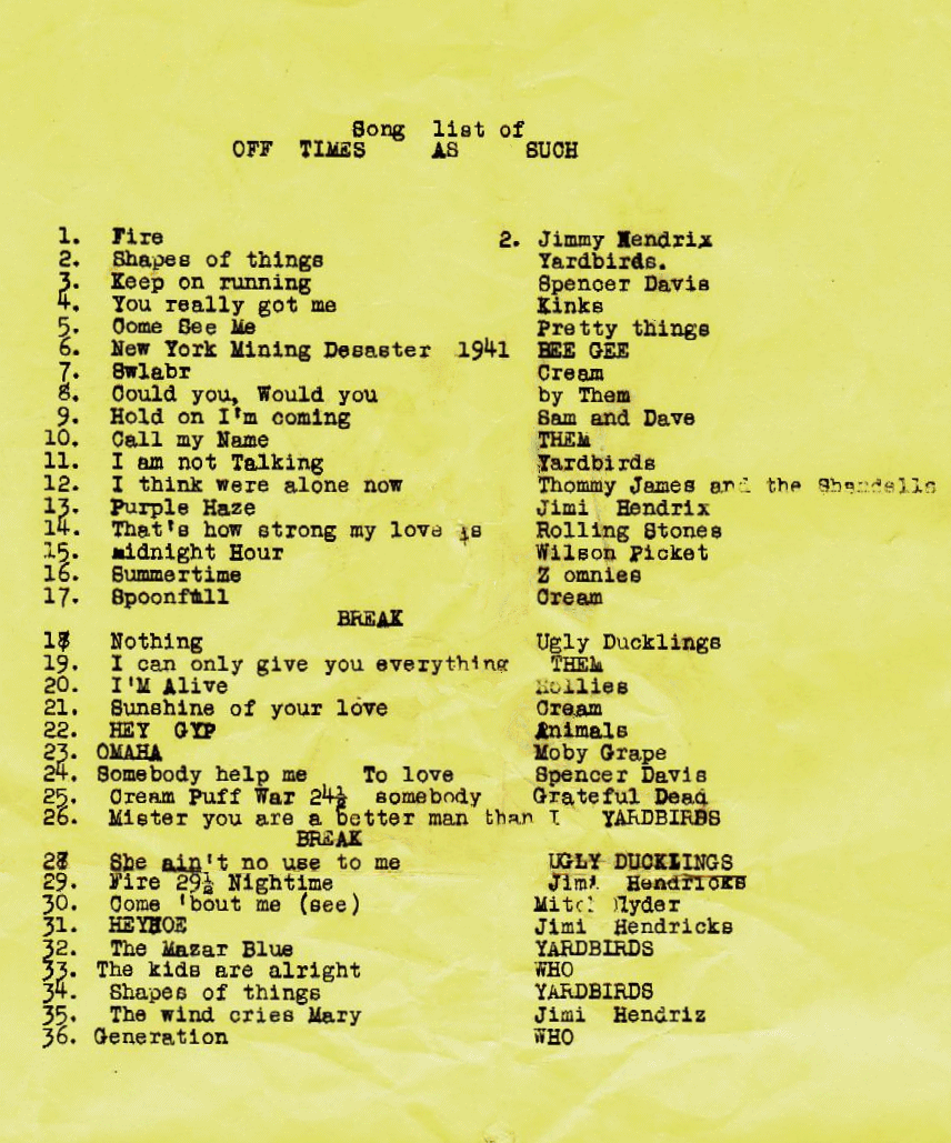 Set List