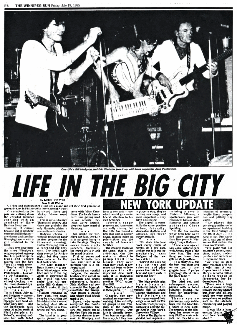 Winnipeg Sun
                              Article July 1985