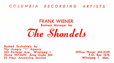 The Shondels Business
                              Card
