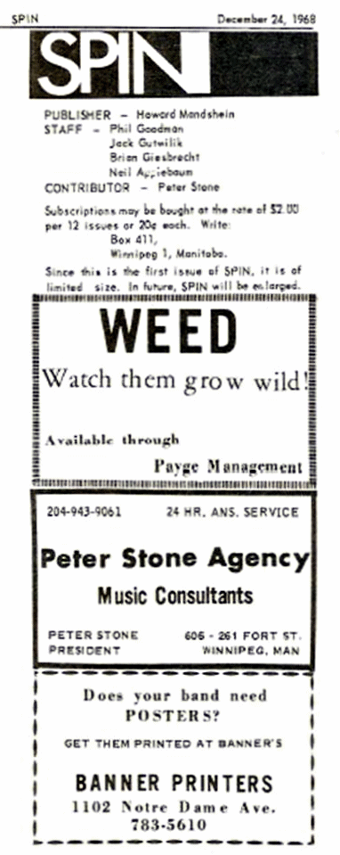 Page 2 of the December
                              24, 1968 SPIN Magazine