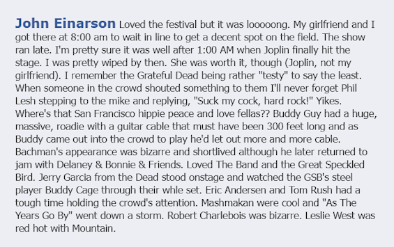 John Einarson Facebook Post